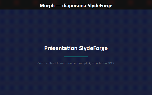 Morph in the SlydeForge slideshow